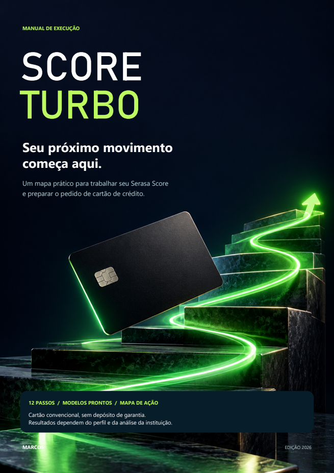 Capa do ebook Score Turbo, manual de ação para organizar seu perfil de crédito
